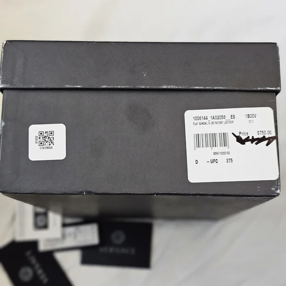 Versace Black and Gold Slide Sandals - Picture 5 of 5